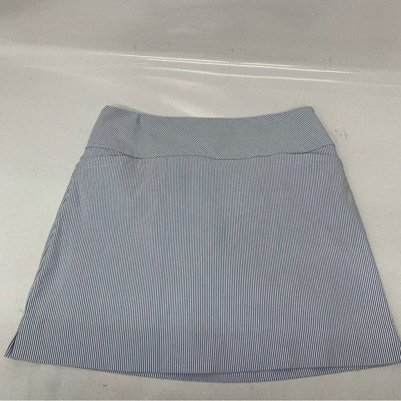 SC Co Skort Skirt Large Pull On Blue  White Stripe Pockets  Tummy Control Golf - Picture 5 of 11